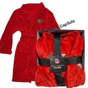 L/XL - Red NFL San Francisco 49ers Bath Robe Unisex  Silk Touch Northwest New